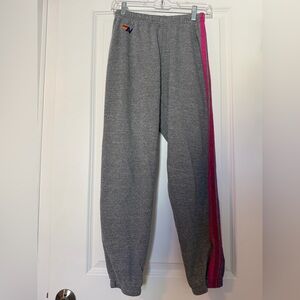 Aviator Nation 5 Stripe Sweatpants, Color = Gray, Size =S